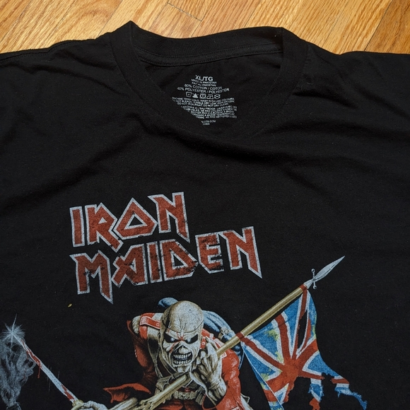 Band Shirt Iron Maiden Heavy Metal music tee XL Philips Philcos black unisex men - Picture 3 of 9